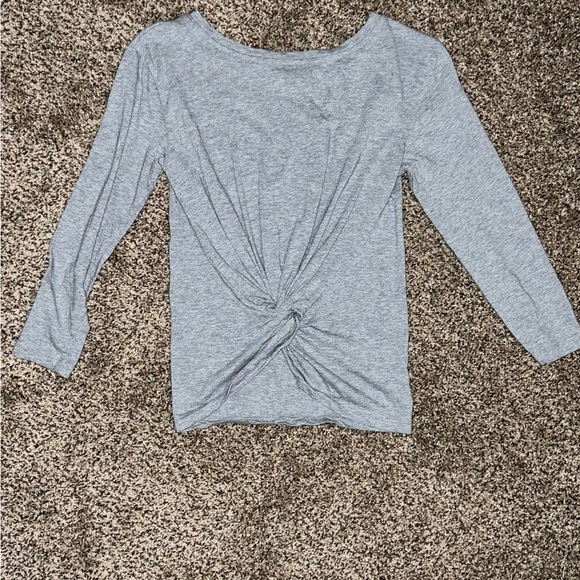 Gray J Crew Criss Cross Back T shirt x small - Picture 4 of 5